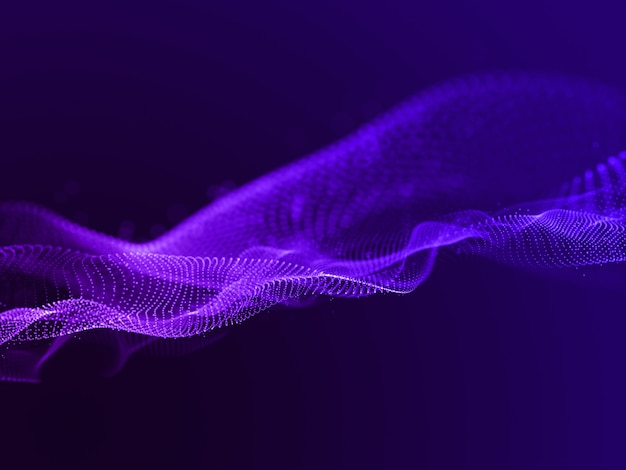 3D render of an abstract background with flowing particles