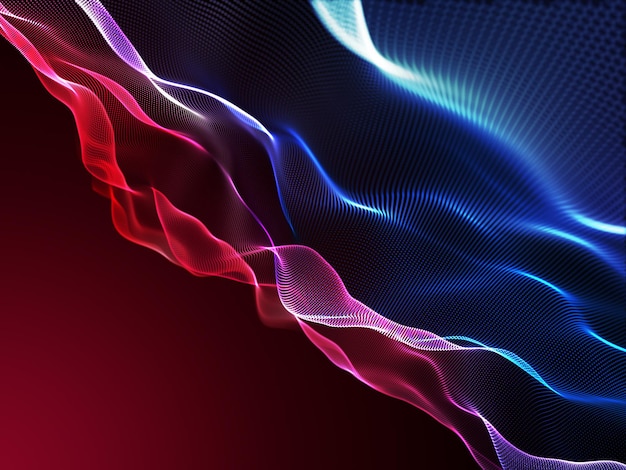3D render of an abstract background with flowing particles