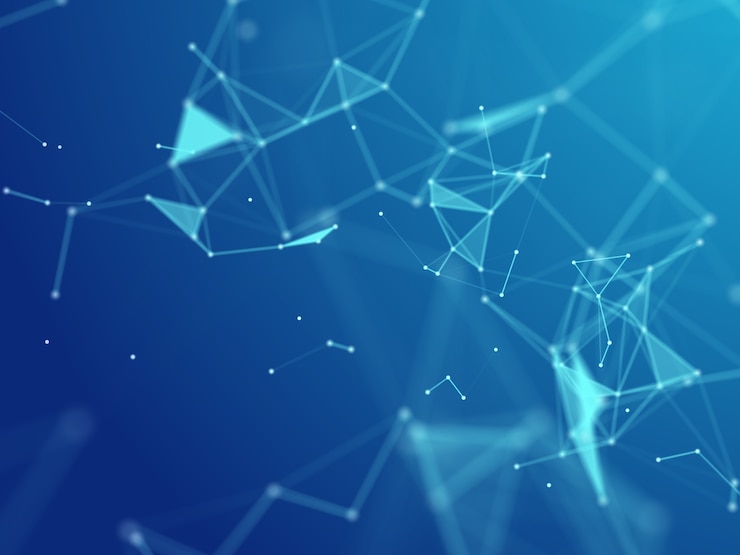 Free Photo 3d render of an abstract background with modern low poly plexus design