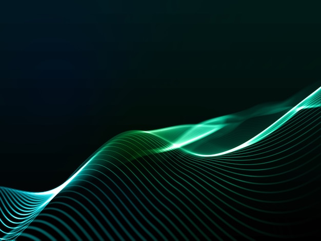 Free photo 3d render of an abstract digital background with flowing cyber lines