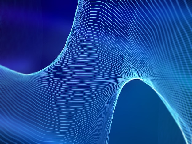 3D render of abstract sound waves. Digital technology background