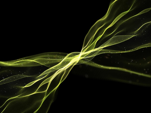 3D render of an abstract technology background with flowing cyber particles