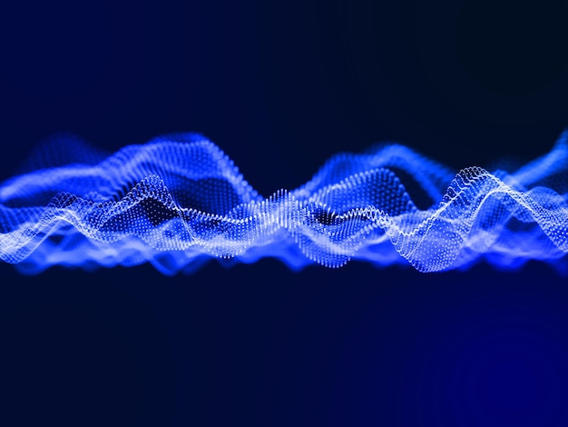 Free photo 3d render of an abstract technology with flowing cyber particles