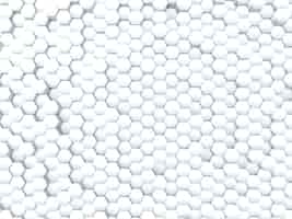 Free photo 3d render of an abstract wall of extruding hexagons