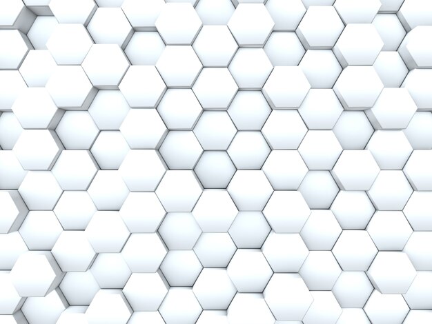 3D визуализация фона стены из экструдированных шестиугольников