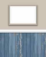 Free photo 3d render of a blank picture frame on a grunge wall