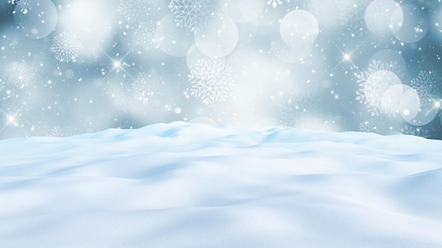 Free photo 3d render of a christmas background with snowy landscape