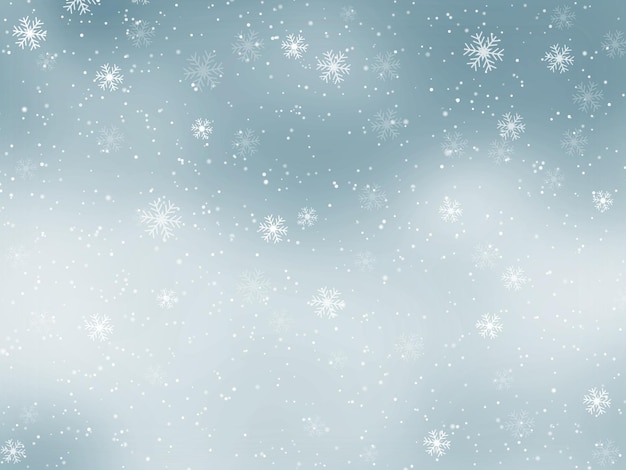 クリスマスの雪の背景の3Dレンダリング