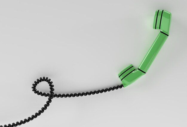 3D визуализация концепции телефонной трубки 3D-арт Дизайн иллюстрации.