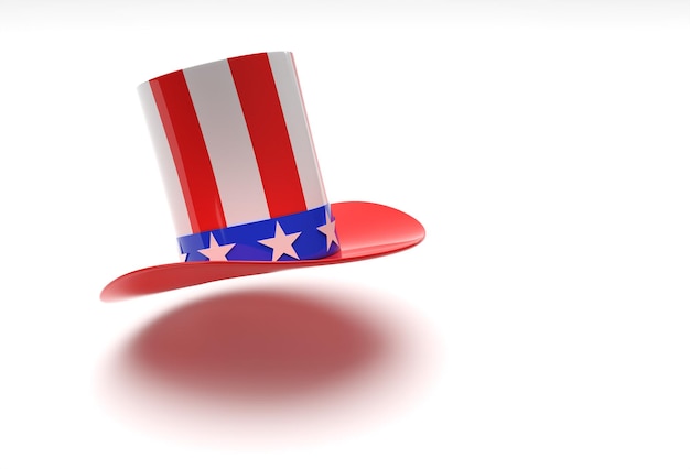 3D Render Cylinder hat icon 3d style 4th July Concept Design