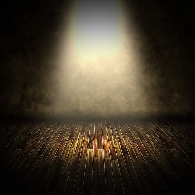 Free photo 3d render of a dark interior with spotlight shining down
