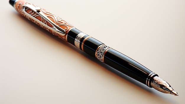 Free photo 3d render of decorated fountain pen