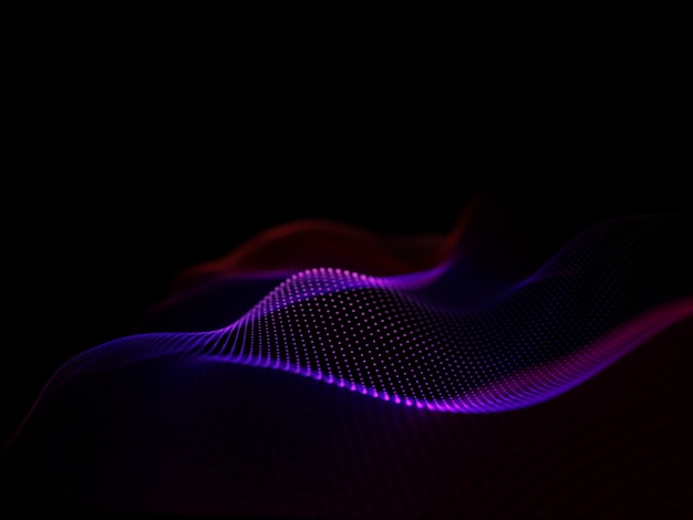 3D render of a digital particles techno background