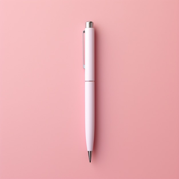 Free photo 3d render of fountain pen on pink background