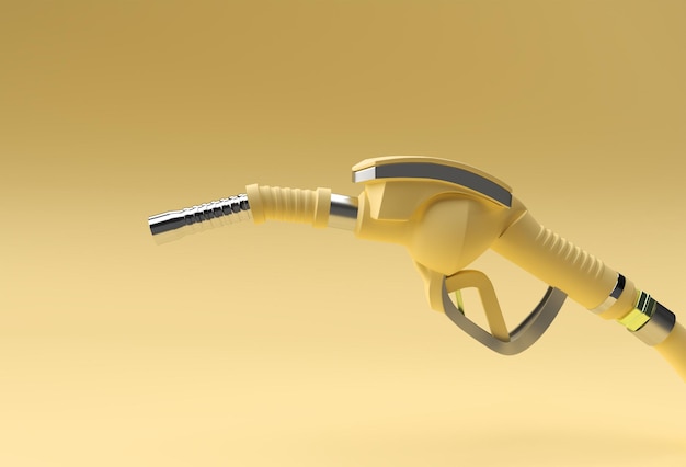 3D Render fuel pump nozzle isolated on Color Background