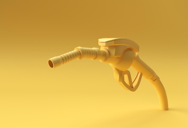 3D Render fuel pump nozzle isolated on Color Background.