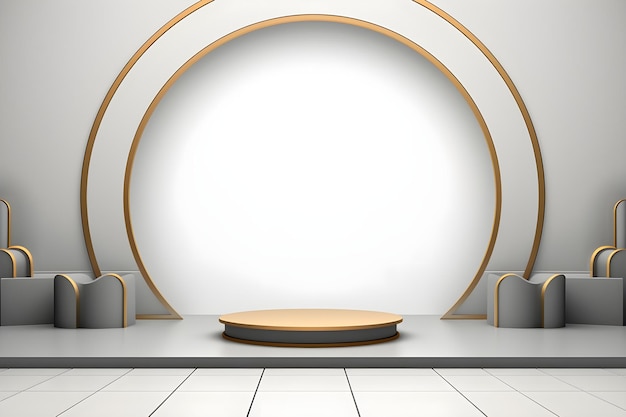 3D render futuristic blank clean stage background