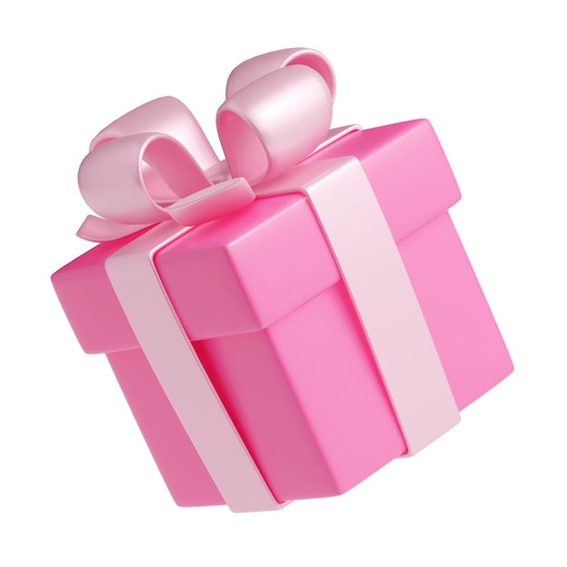 Free photo 3d render gift box with ribbon present package