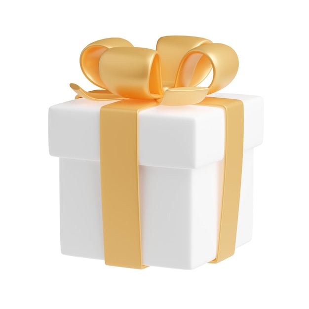 Free photo 3d render gift box with ribbon present package