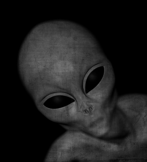 Free photo 3d render of a grunge style alien figure