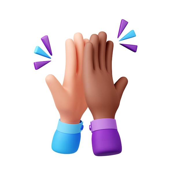 Free photo 3d render of hands clapping with sound effect