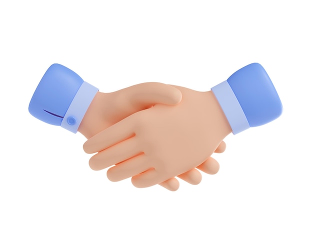 Free photo 3d render handshake icon isolated business concept