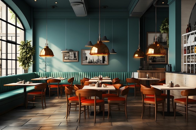 3d render interior restaurant