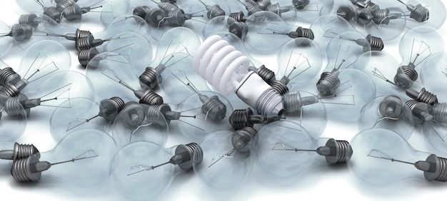 Free photo 3d render of light bulbs