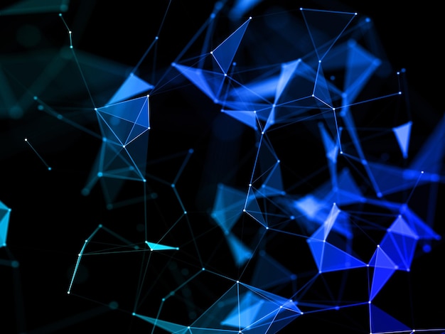 Free photo 3d render of a low poly network connections background