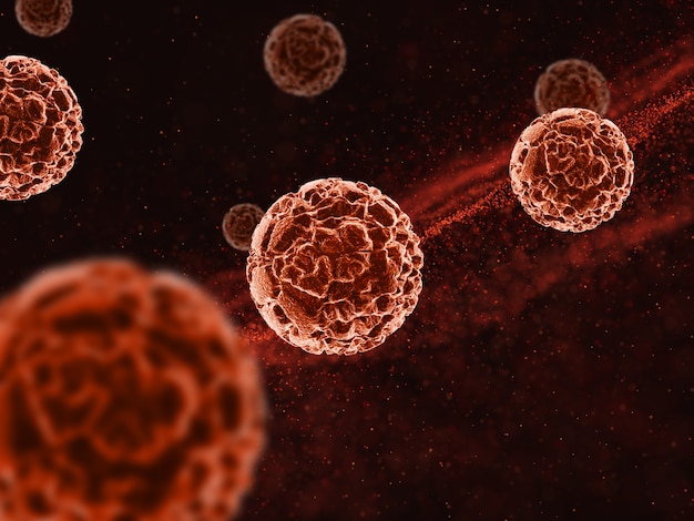 3D render of a medical background with abstract virus cells