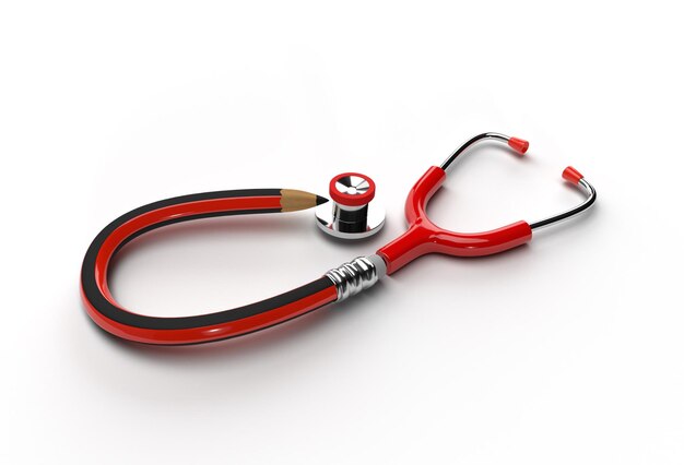 3d Render Medical Stethoscope Pen Tool Created Clipping Path Included in JPEG Easy to Composite