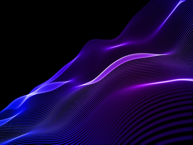 3D render of a modern background with flowing cyber particles