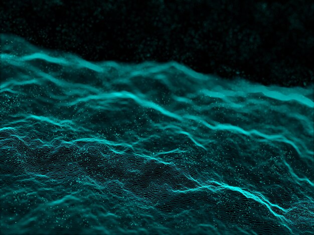 3D render of a modern techno background with flowing particles