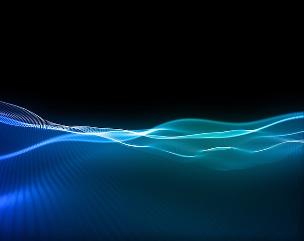 3d render of a modern technology background with flowing particles