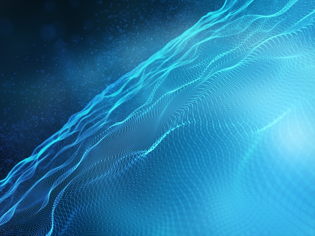 3D render of a modern technology background with flowing particles