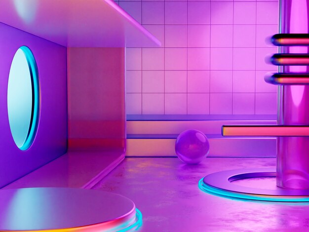 3d render of neon background