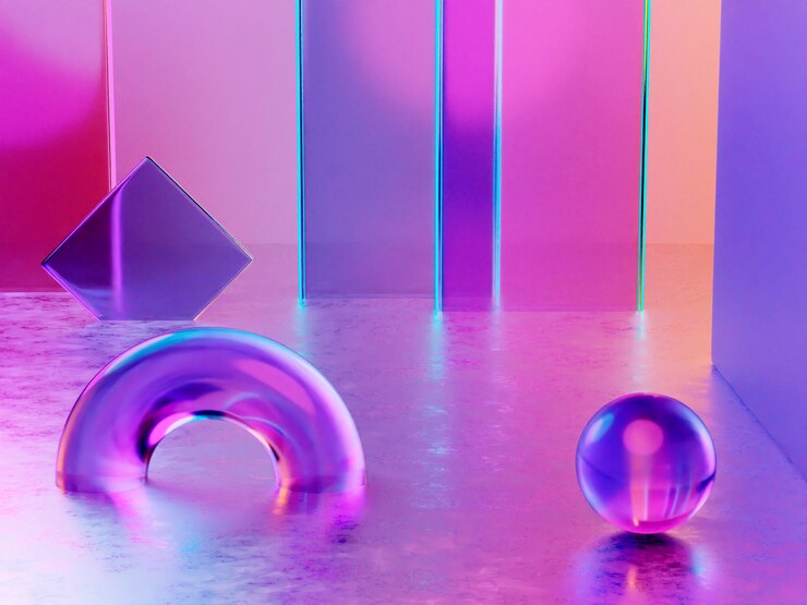 무료 Photo 네온 배경의 3d 렌더링