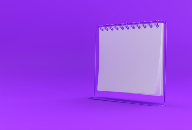 3D Render Notebook mock up with clean blank for design and advertising, 3d illustration perspective view.