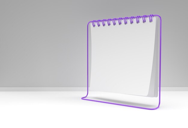 3D Render Notebook mock up with clean blank for design and advertising, 3d illustration perspective view.