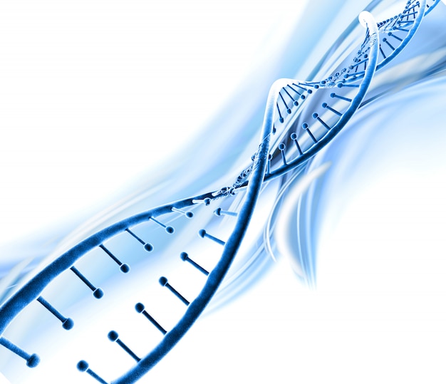 무료 사진 dna 가닥과 의료 배경의 3d 렌더링