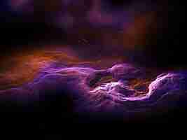 Бесплатное фото 3d визуализация абстрактного пейзажа частиц с эффектом галактики