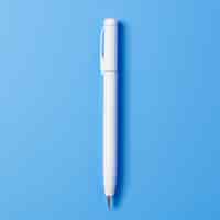 Бесплатное фото 3d рендеринг перьевой ручки на синем фоне
