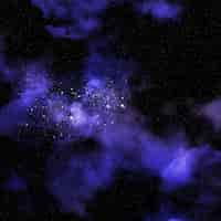 Бесплатное фото 3d визуализация космического пространства с туманностью и галактикой