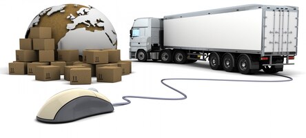 3d render of online freight order tracking