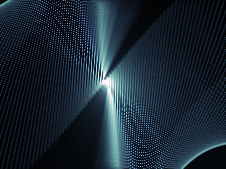 Free Photo 3d render of a particle design with motion blur effect