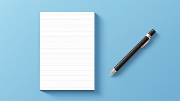 3d render of pen with notebook