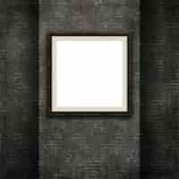 Free photo 3d render of a picture frame on a grunge style brick wall texture