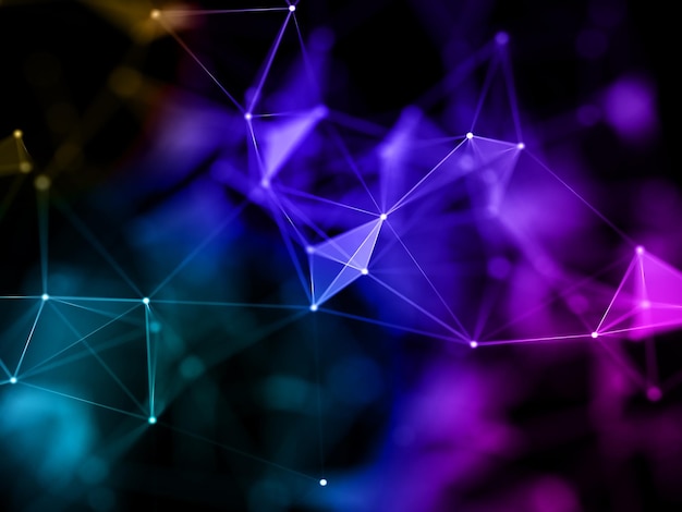 3D render of a plexus background with connecting lines and dots