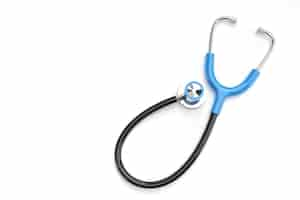 Free photo 3d render realistic medical stethoscope on color background