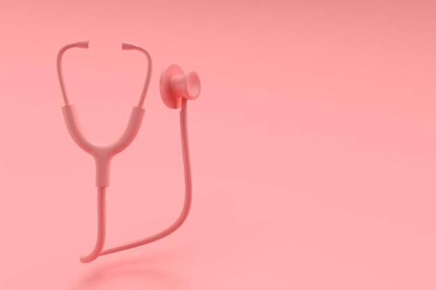3d Render Realistic Medical Stethoscope on Color Background